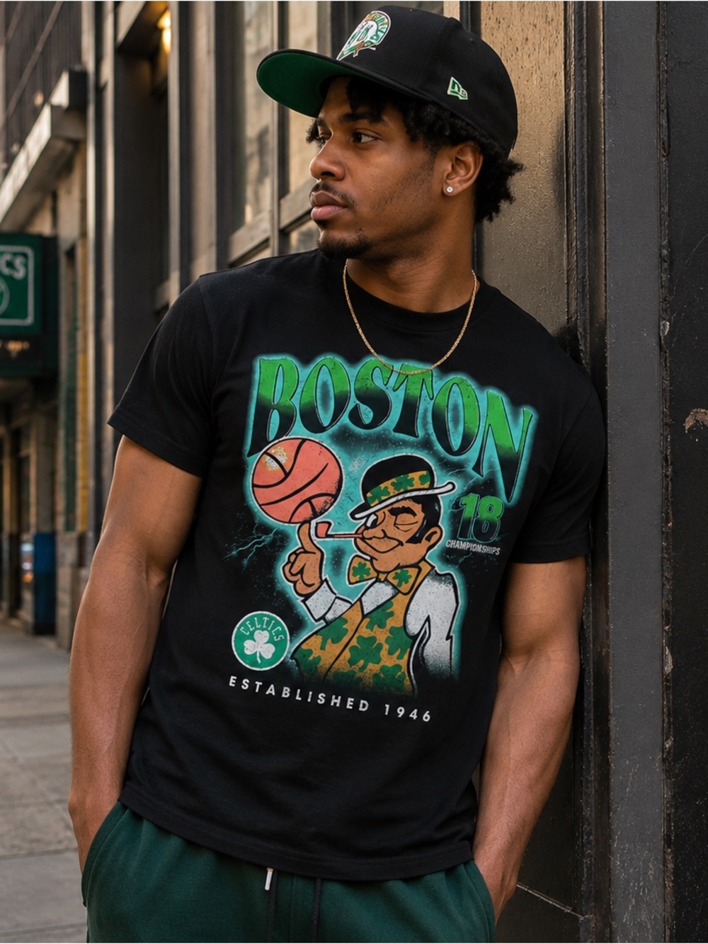 NBA Boston Celtics Black Graphic Tee